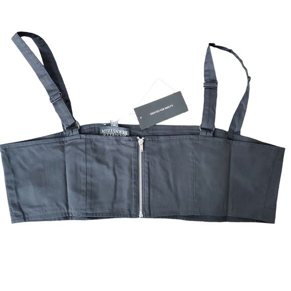 NWT Danielle Bernstein Black Poplin Crop Tank Top Size 12 - Picture 3 of 11